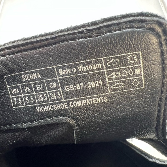 Vionic Sienna Suede Ankle Boots Leather Waterproof Black Buckle Women's Size 7.5 - Picture 10 of 10